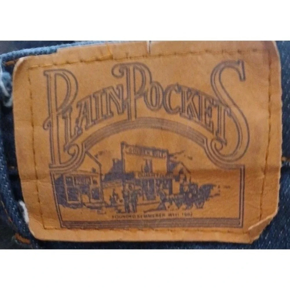 Vintage JCPenney Plain Pockets Mens 34x34 Dark‎ Wash Straight Leg Jeans USA Made